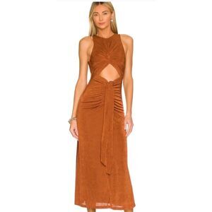 MISHA Thalia Midi Dress Terracotta Burnt Orange Size 0 XS